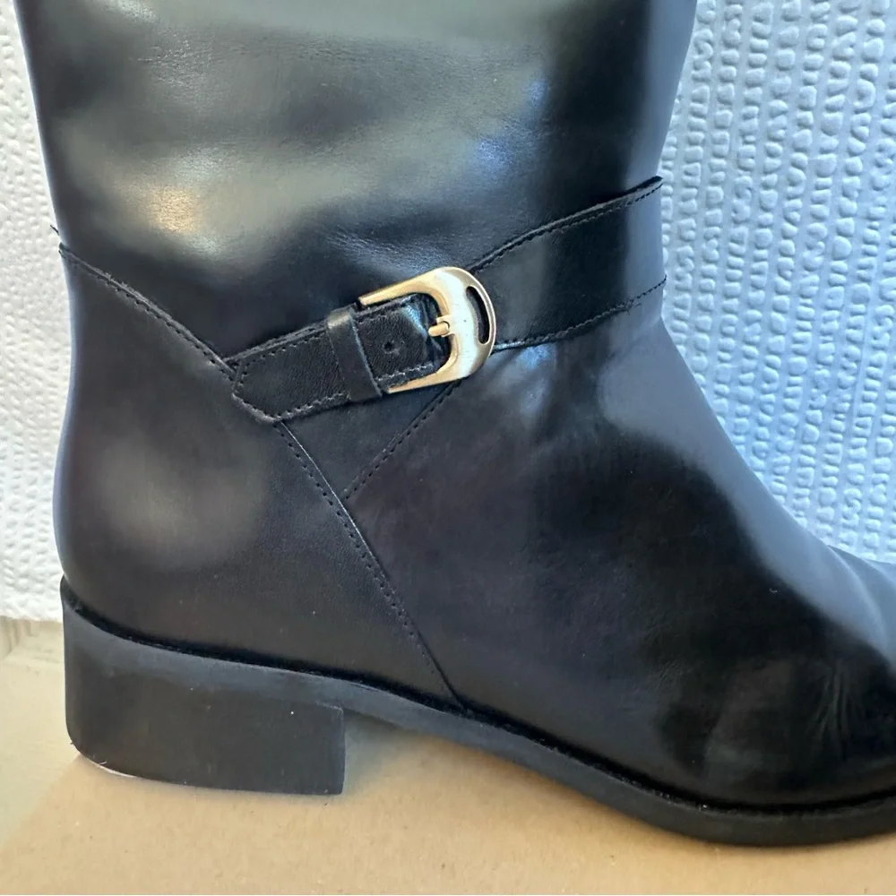 Valerie Stevens Heritage Black Leather Knee High Riding Boots Women’s Size 9